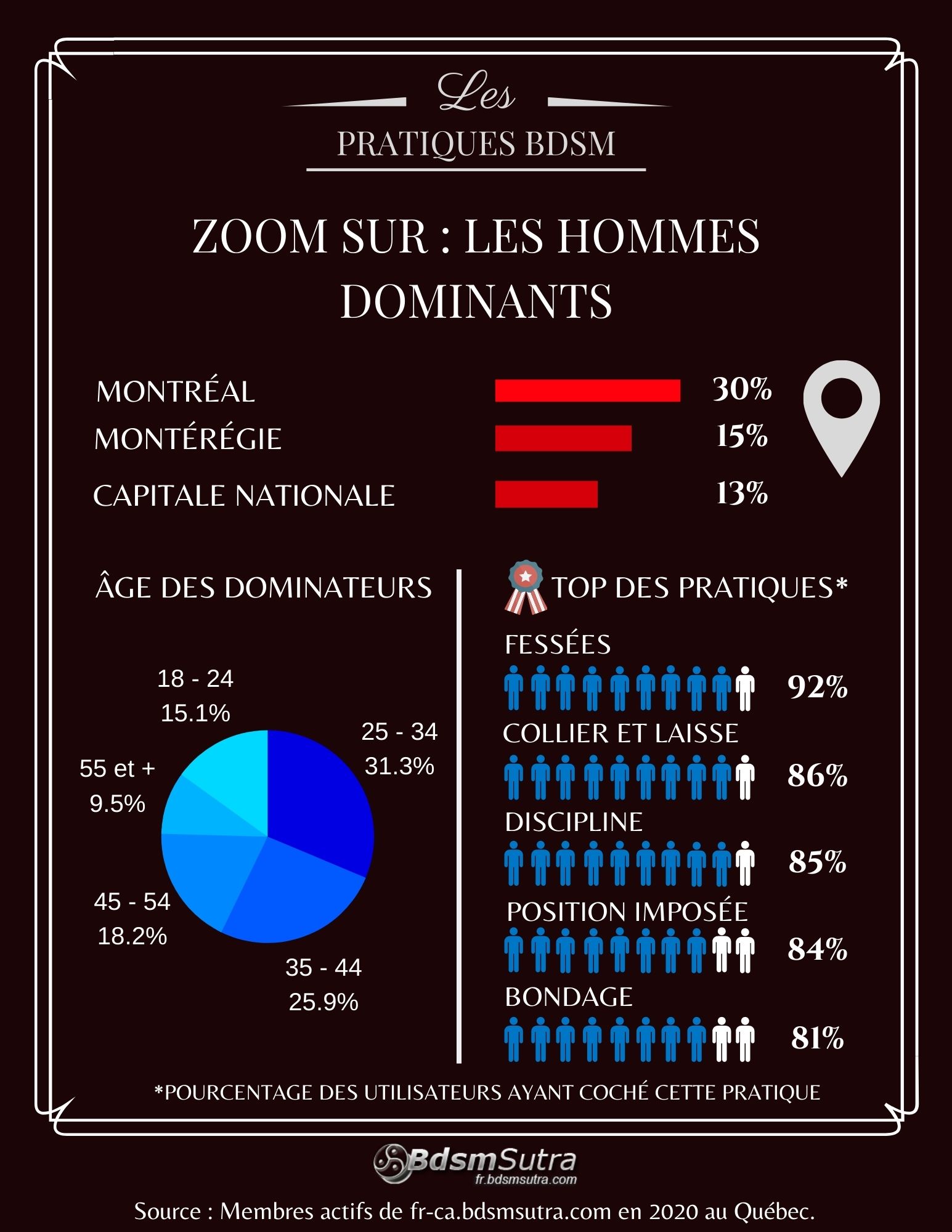 Infographie BDSM 2020 : hommes dominateurs